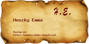 Heszky Emma névjegykártya
